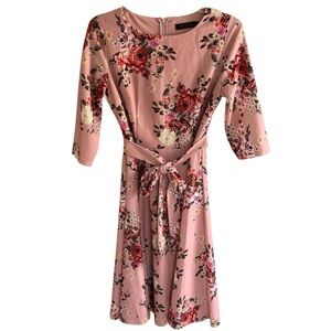 Dress Tells A-Line Blush Floral Vintage Cocktail Dress XL Cottagecore Wedding